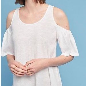 Anthropologie Promenade Open Shoulder Top White S